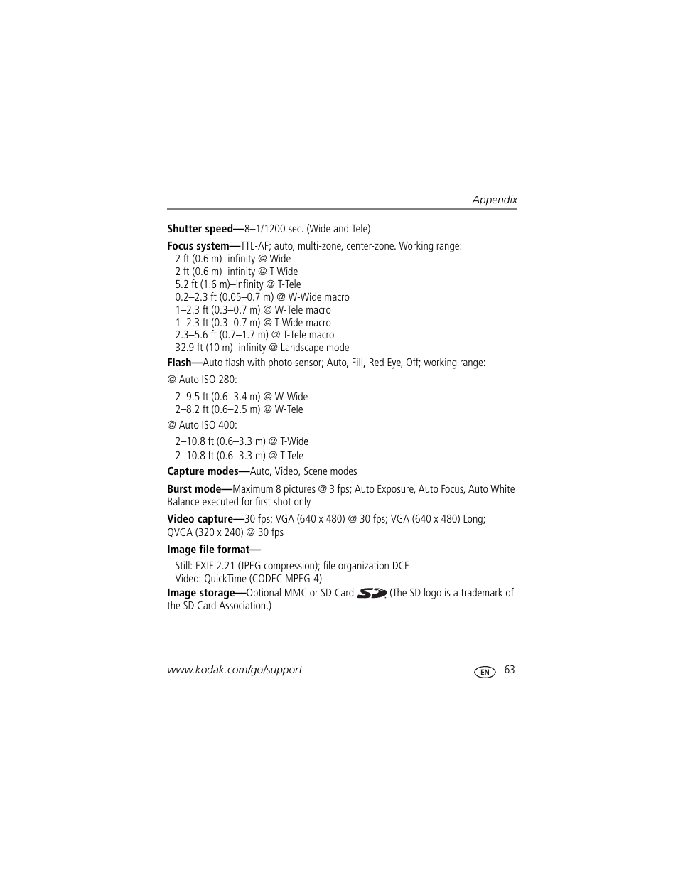 Kodak V610 User Manual | Page 69 / 87