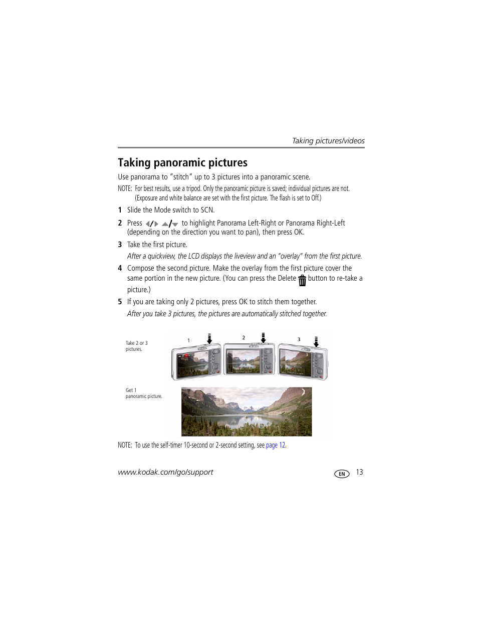 Taking panoramic pictures | Kodak M420 User Manual | Page 19 / 72