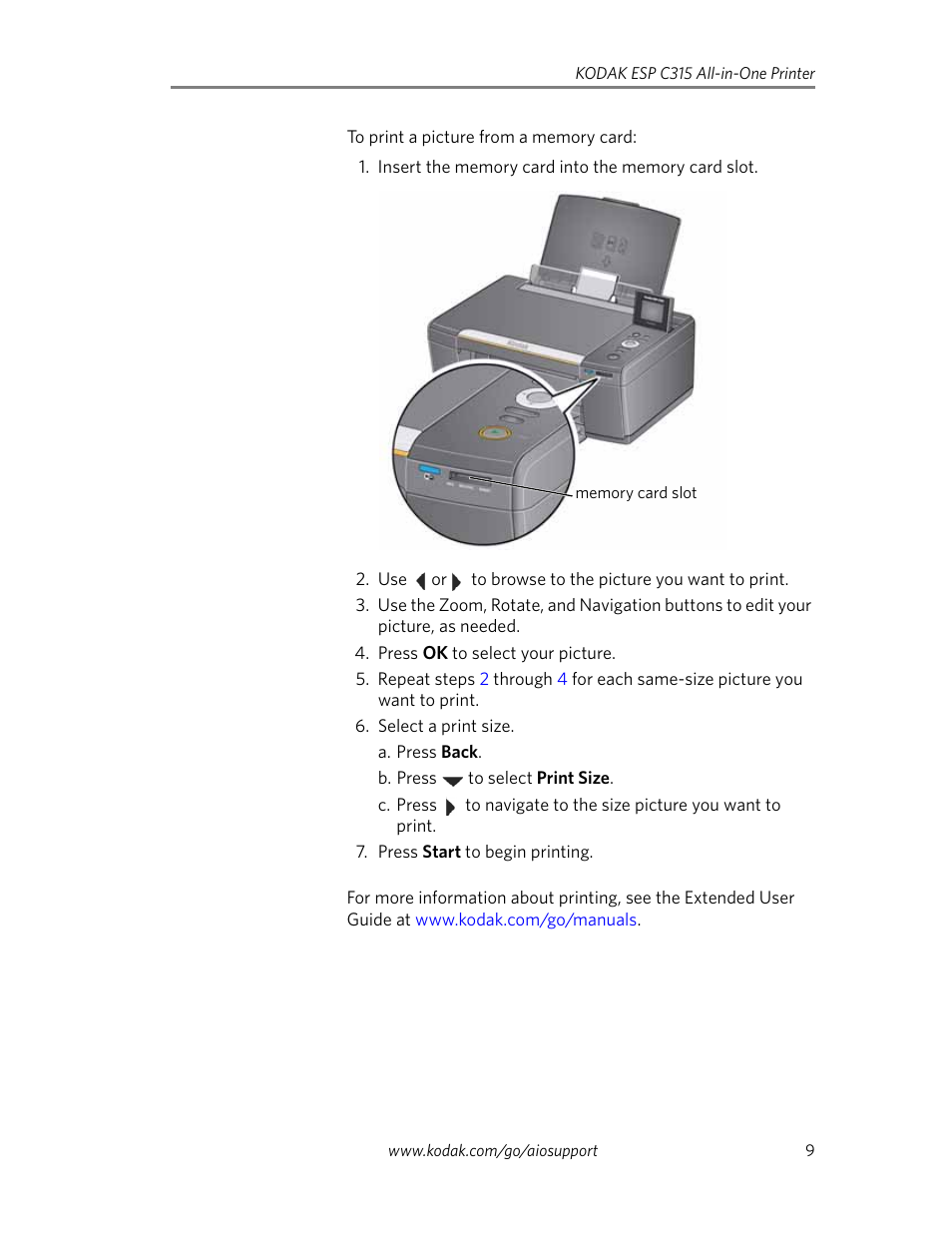 Kodak ESP C315 User Manual | Page 11 / 20