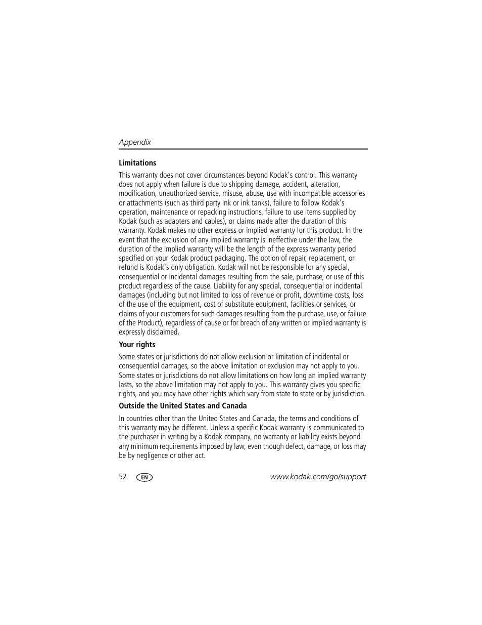 Kodak CD14 User Manual | Page 58 / 66