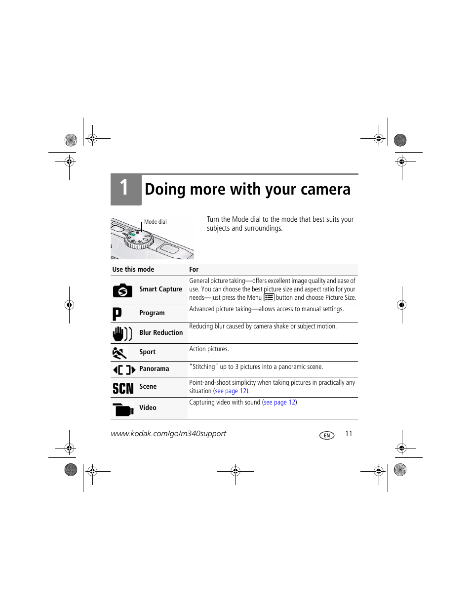 Doing more with your camera | Kodak M340 User Manual | Page 11 / 28