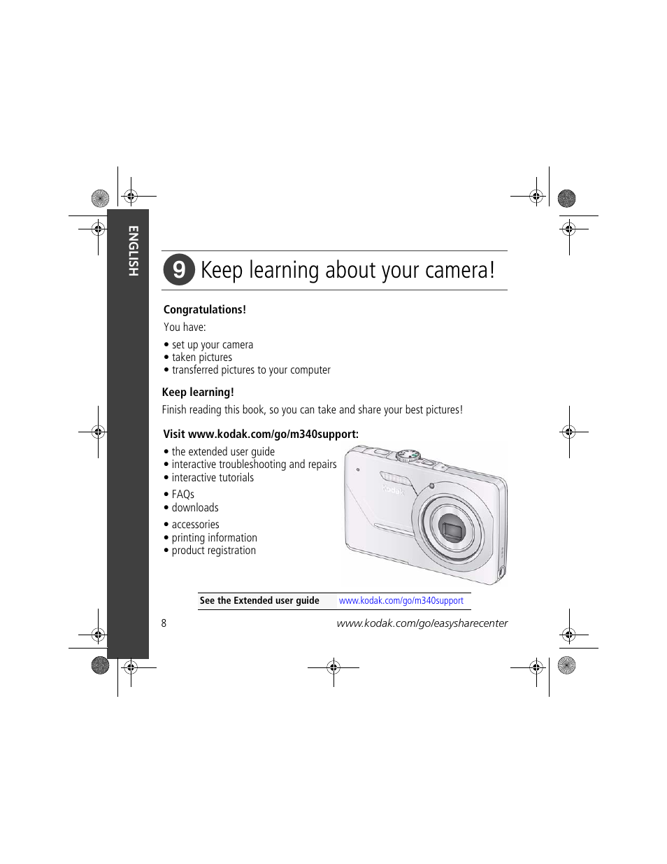 Keep learning about your camera | Kodak M340 User Manual | Page 8 / 28