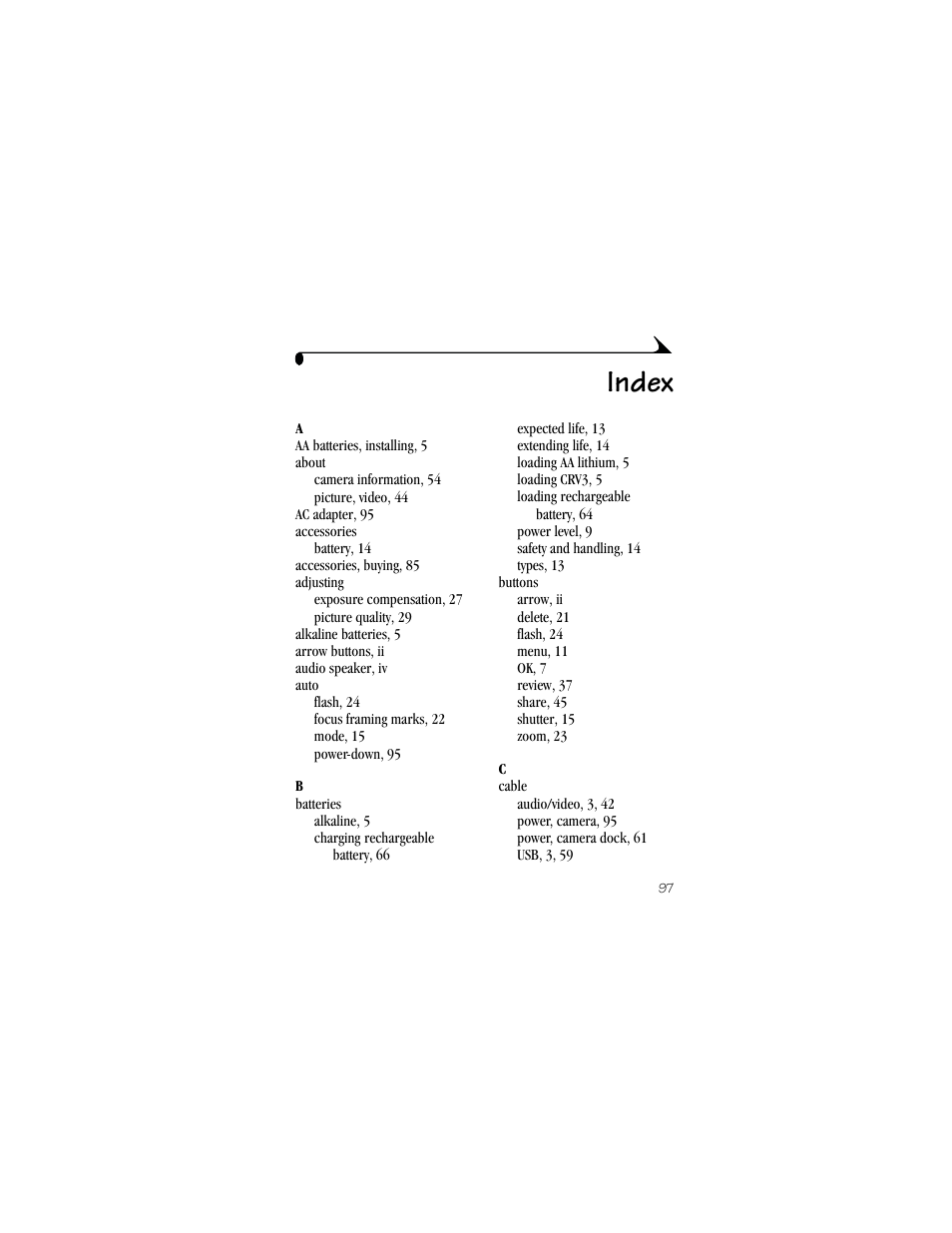 Index | Kodak DX4530 User Manual | Page 109 / 117