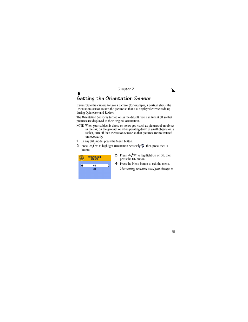 Setting the orientation sensor | Kodak DX4530 User Manual | Page 43 / 117