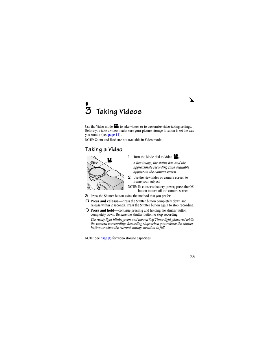 3 taking videos, Taking a video, Taking videos | Kodak DX4530 User Manual | Page 45 / 117