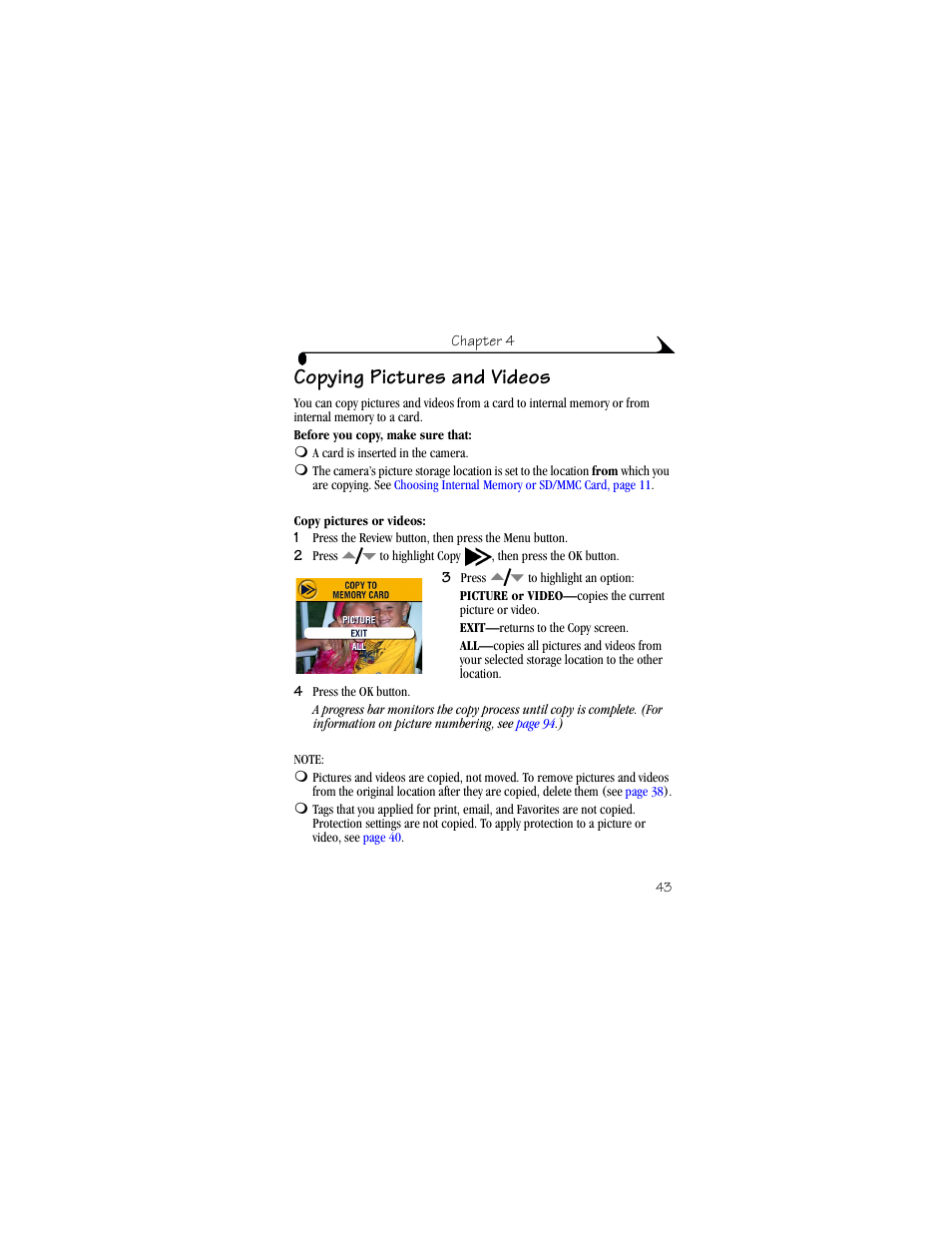 Copying pictures and videos | Kodak DX4530 User Manual | Page 55 / 117