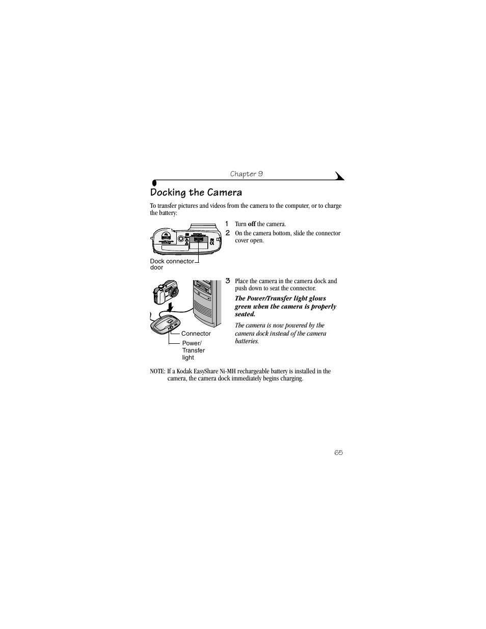 Docking the camera | Kodak DX4530 User Manual | Page 77 / 117