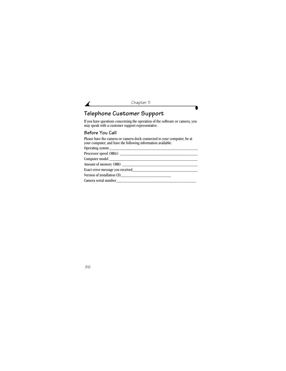 Telephone customer support, Before you call | Kodak DX4530 User Manual | Page 98 / 117