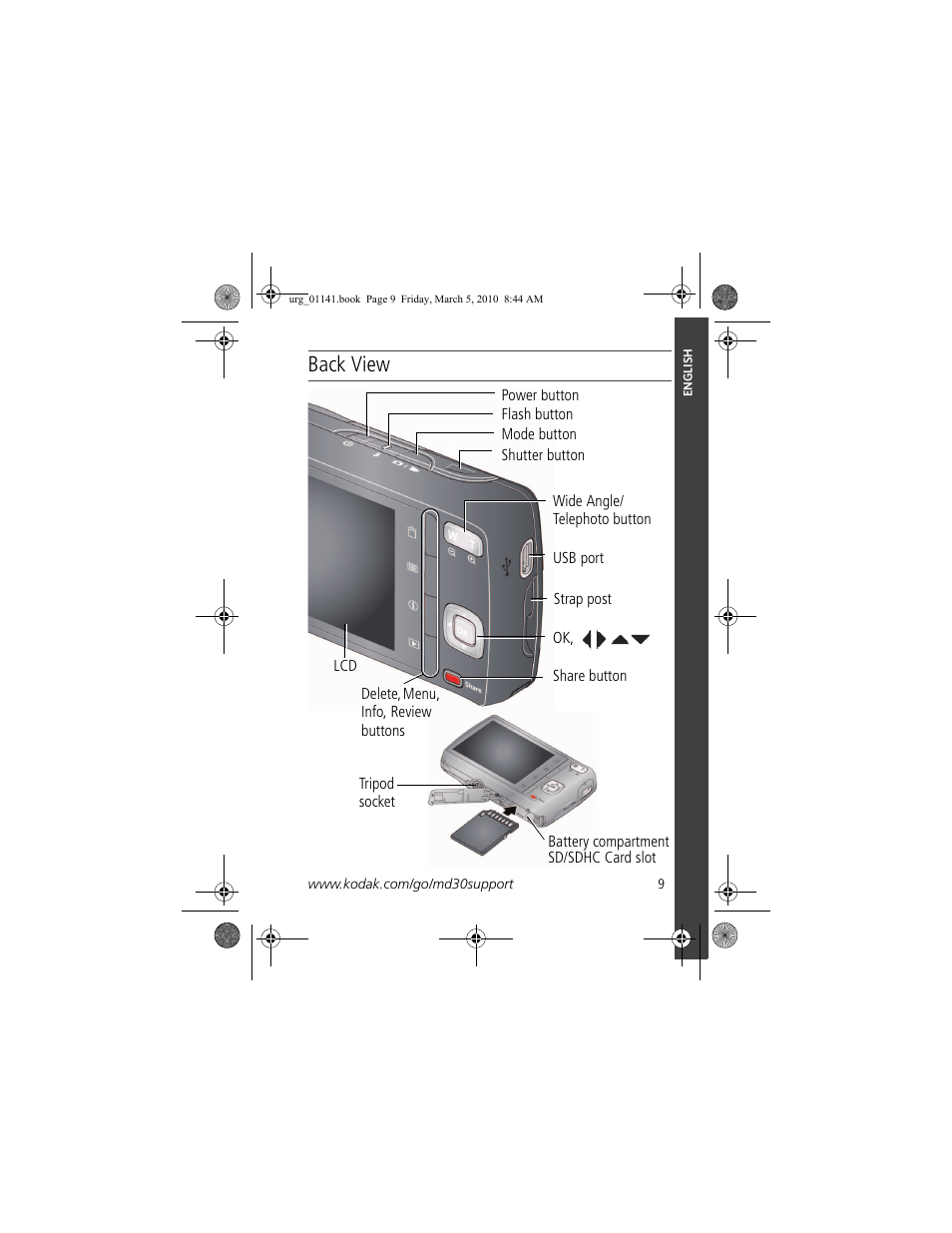 Back view | Kodak MD30 User Manual | Page 9 / 29