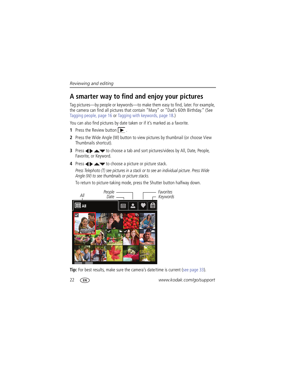 A smarter way to find and enjoy your pictures | Kodak C1450 User Manual | Page 28 / 63