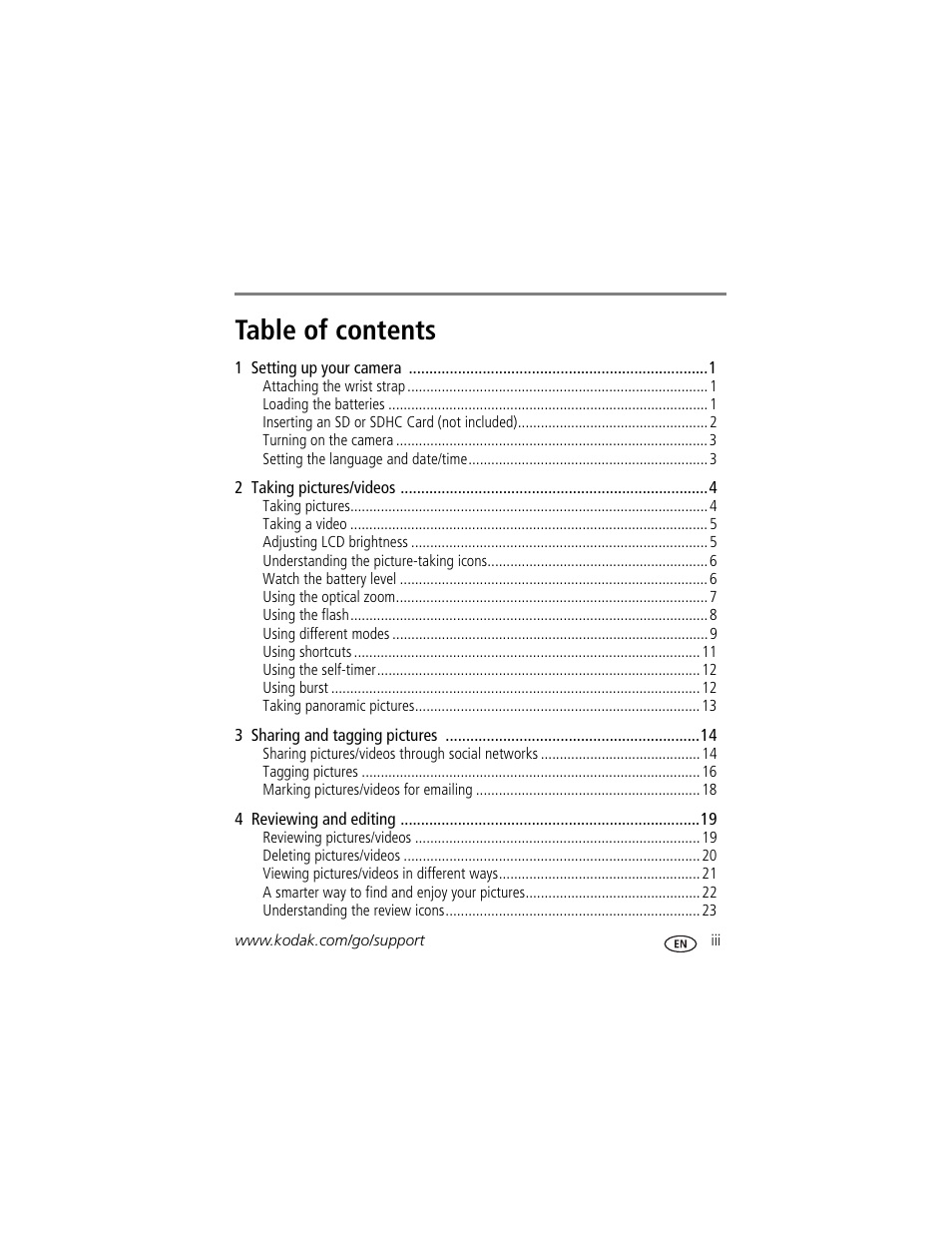 Kodak C1450 User Manual | Page 5 / 63