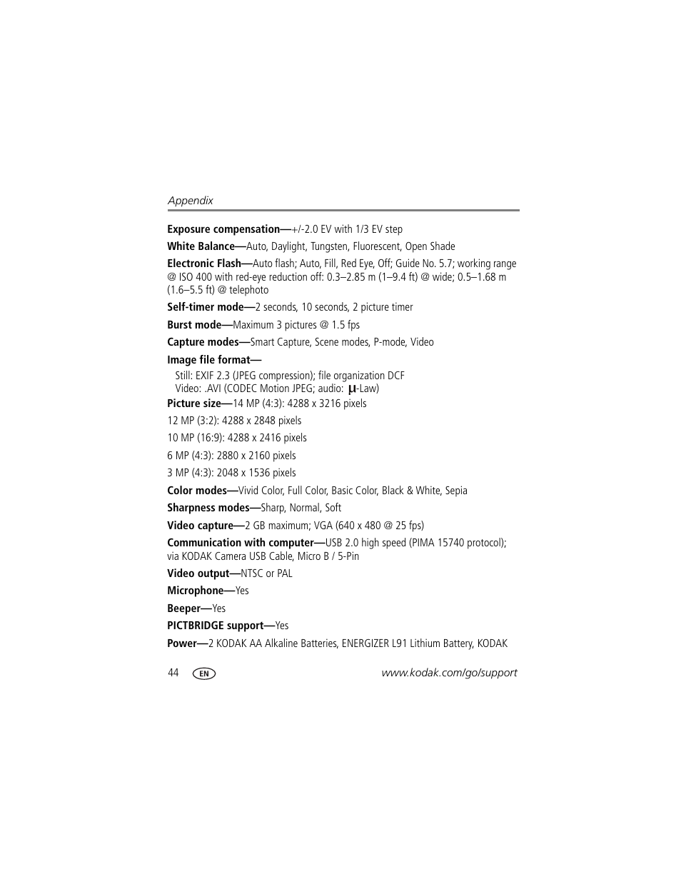 Kodak C1450 User Manual | Page 50 / 63