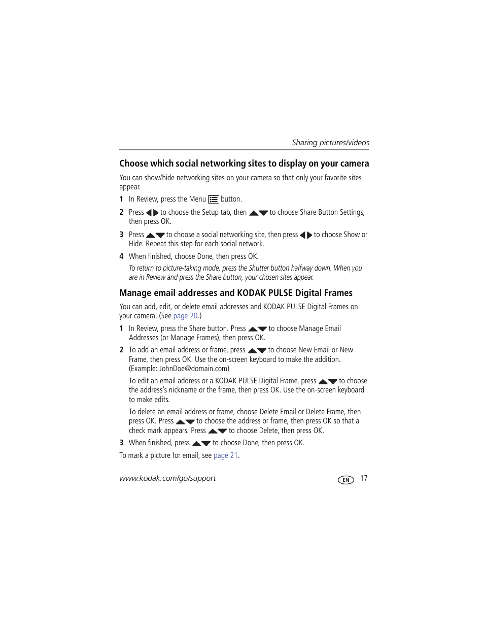 Kodak M580 User Manual | Page 23 / 68