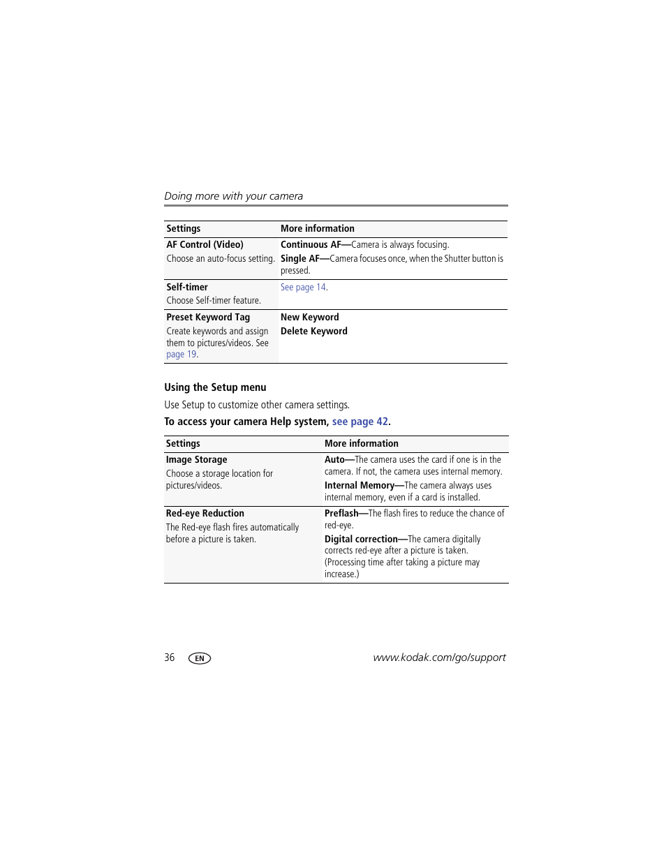 Kodak M580 User Manual | Page 42 / 68
