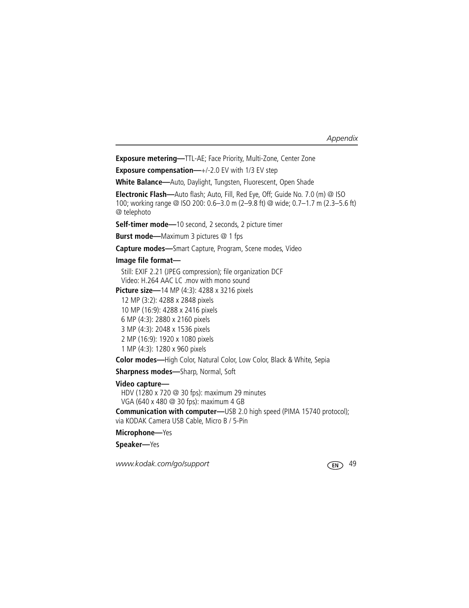 Kodak M580 User Manual | Page 55 / 68