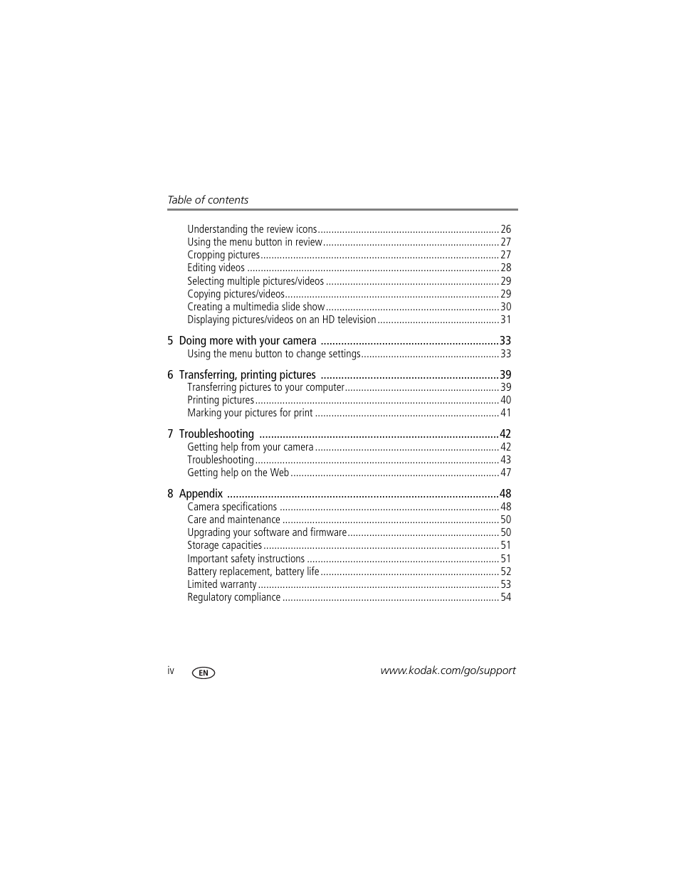 Kodak M580 User Manual | Page 6 / 68