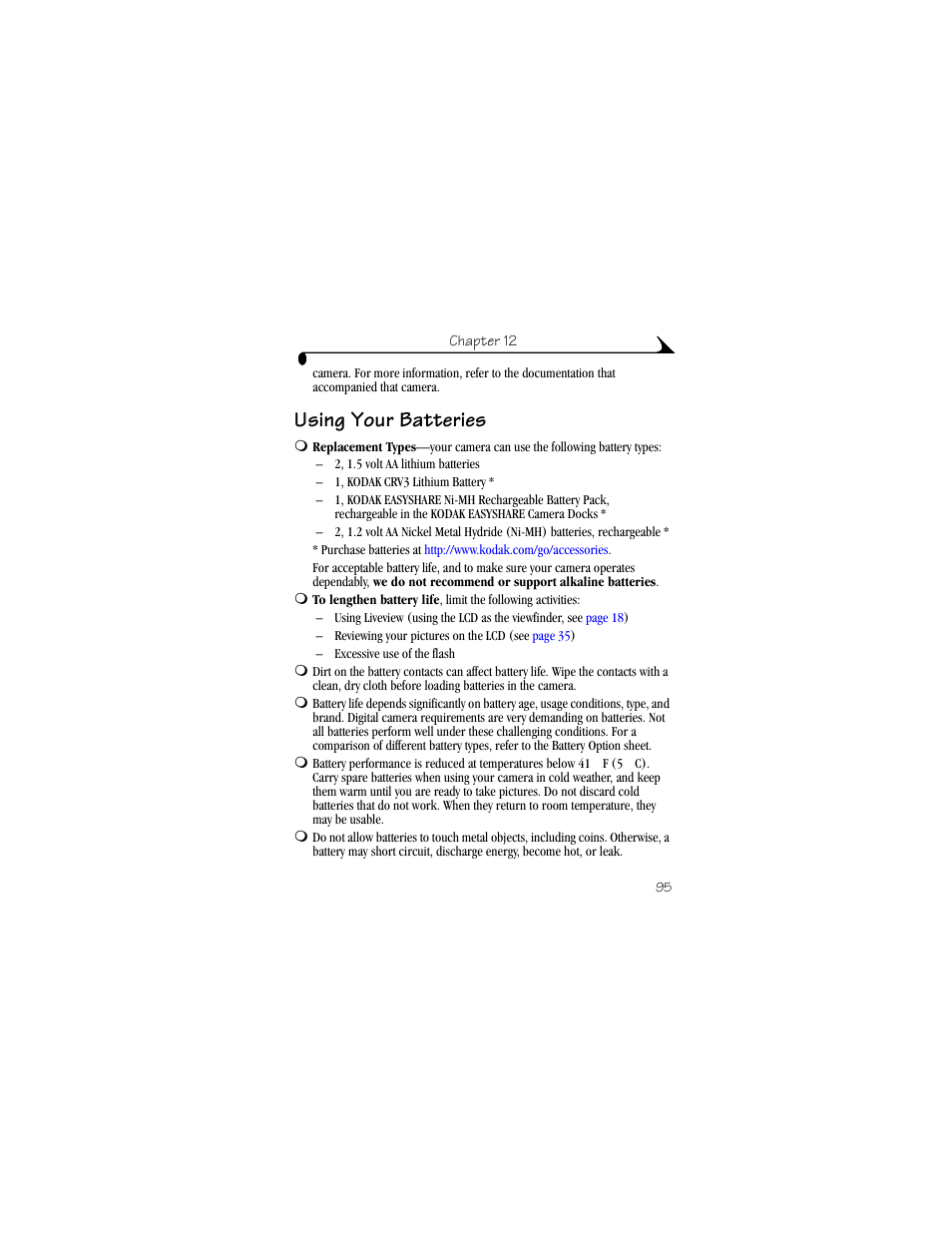 Using your batteries | Kodak DX4330 User Manual | Page 107 / 120
