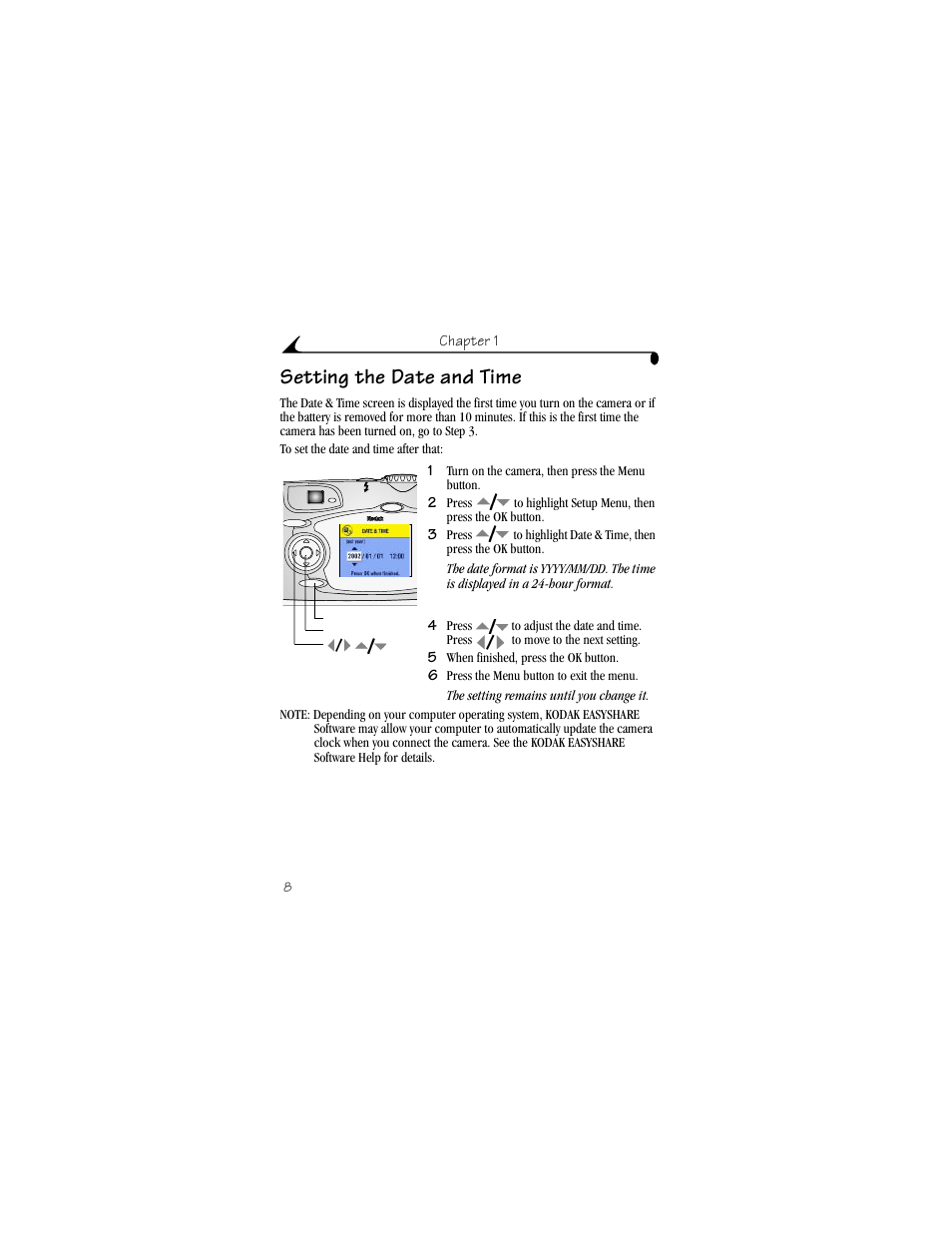 Setting the date and time | Kodak DX4330 User Manual | Page 20 / 120