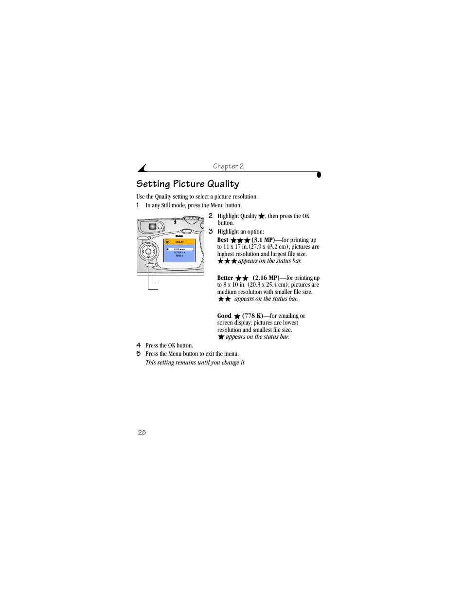 Setting picture quality | Kodak DX4330 User Manual | Page 40 / 120