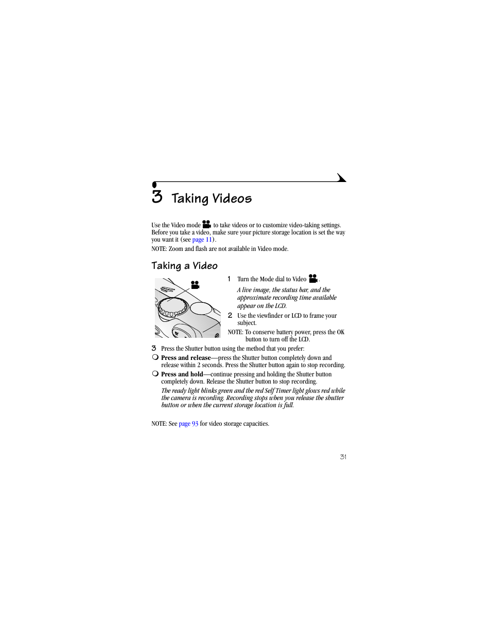 3 taking videos, Taking a video, Taking videos | Kodak DX4330 User Manual | Page 43 / 120