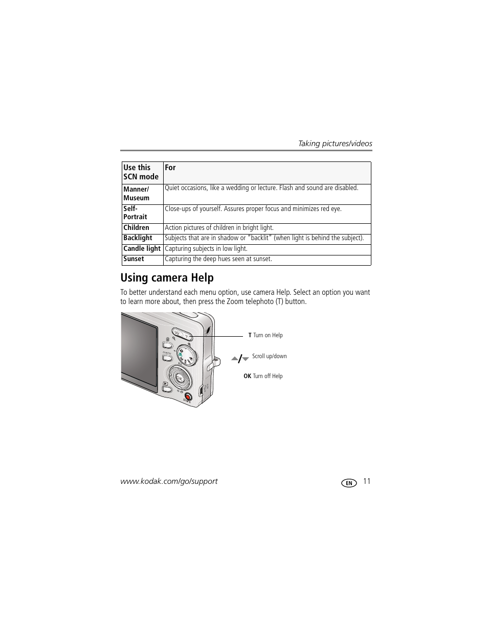Using camera help | Kodak M893 IS User Manual | Page 17 / 79