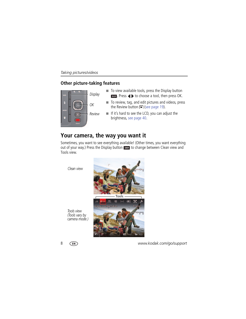 Other picture-taking features, Your camera, the way you want it | Kodak M583 User Manual | Page 14 / 70