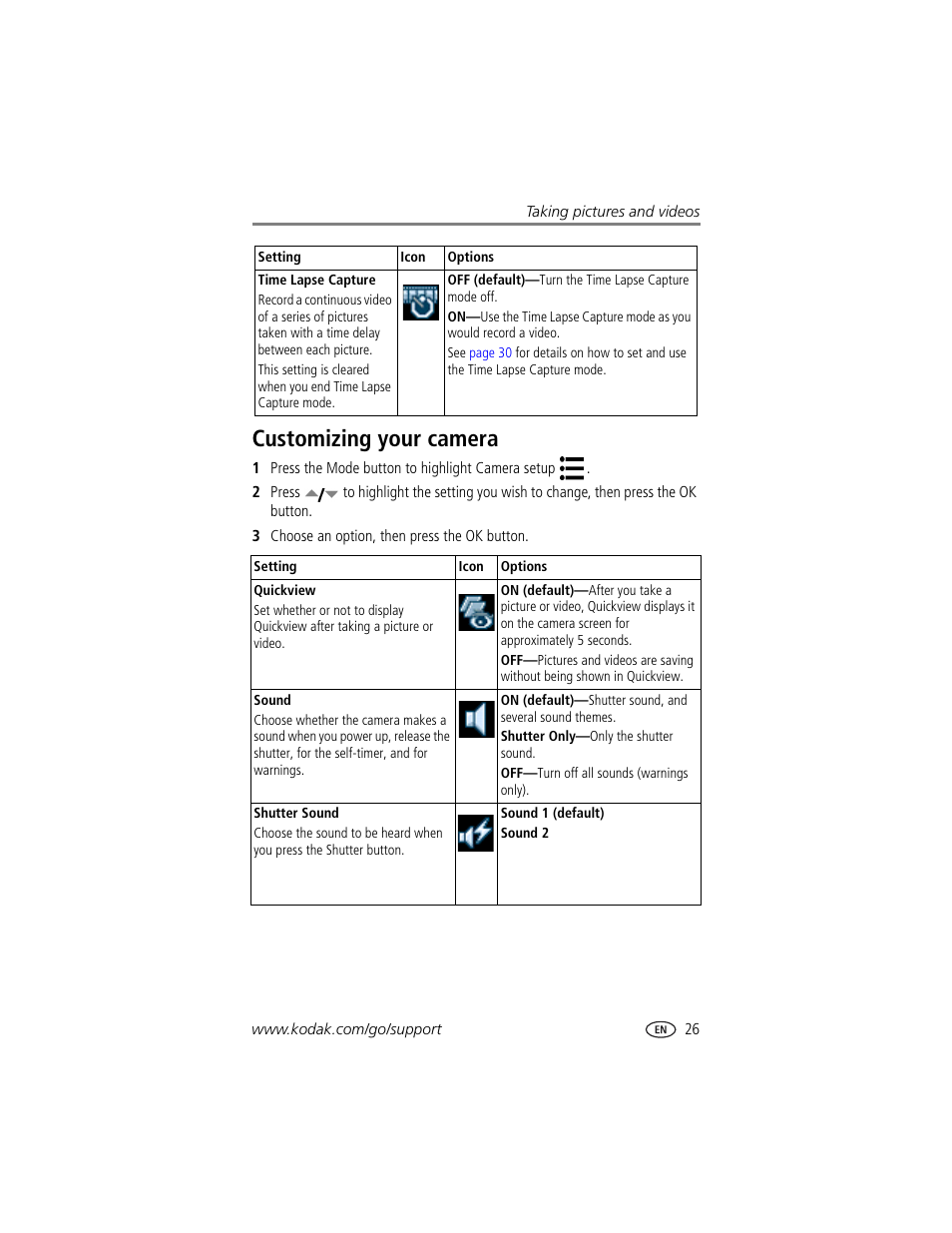 Customizing your camera | Kodak LS755 User Manual | Page 33 / 80