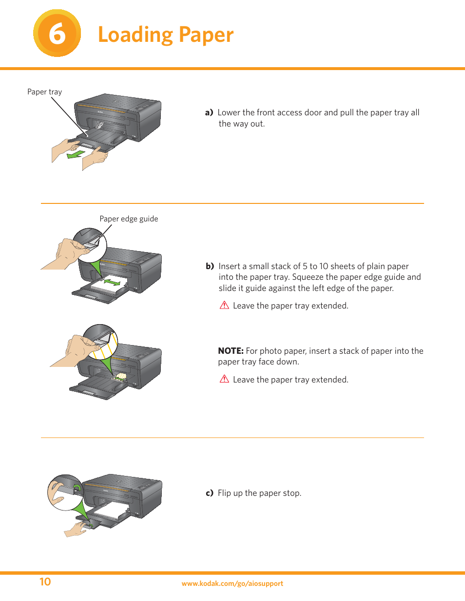 Loading paper | Kodak ESP 3 User Manual | Page 10 / 16