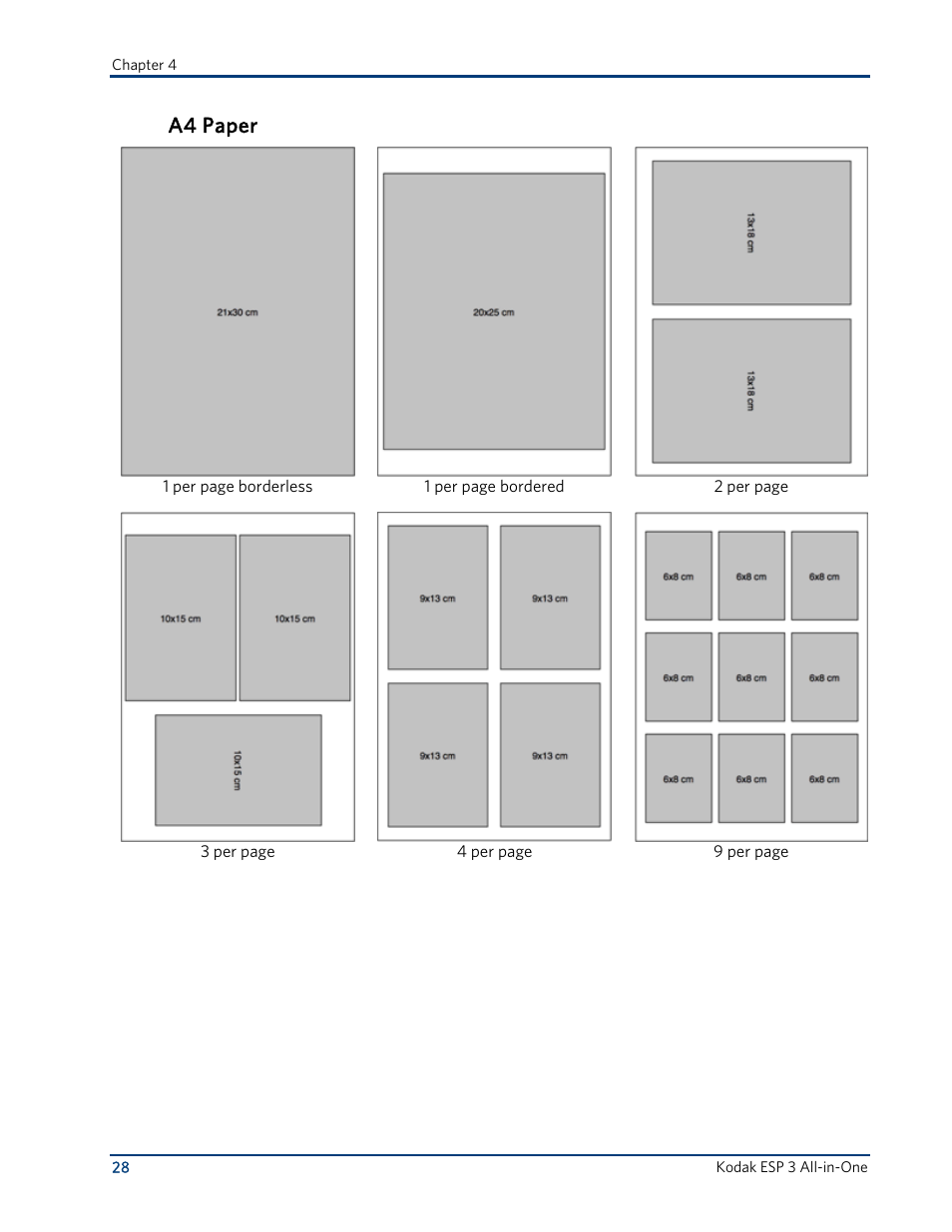 A4 paper | Kodak ESP 3 User Manual | Page 34 / 73