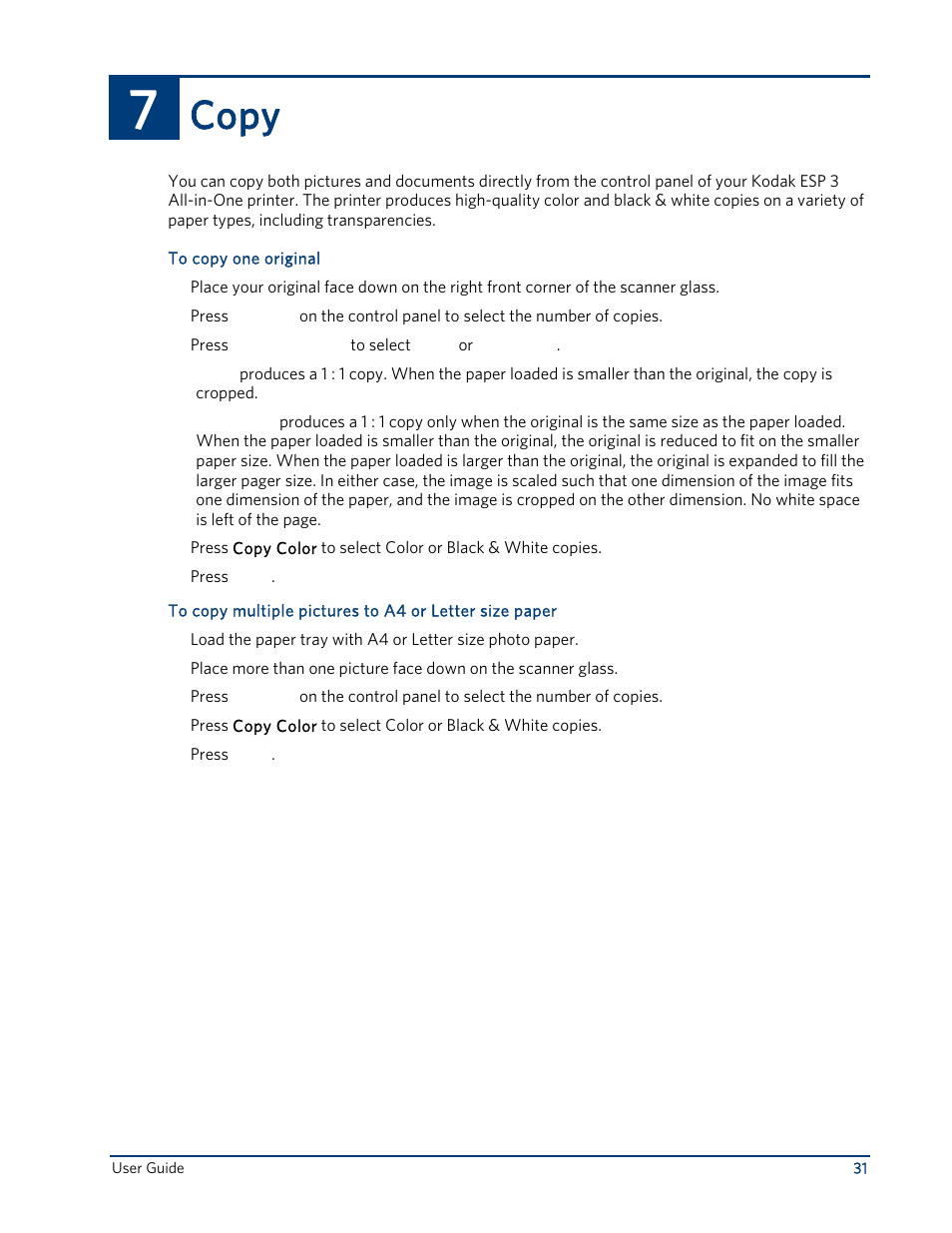 Copy | Kodak ESP 3 User Manual | Page 37 / 73