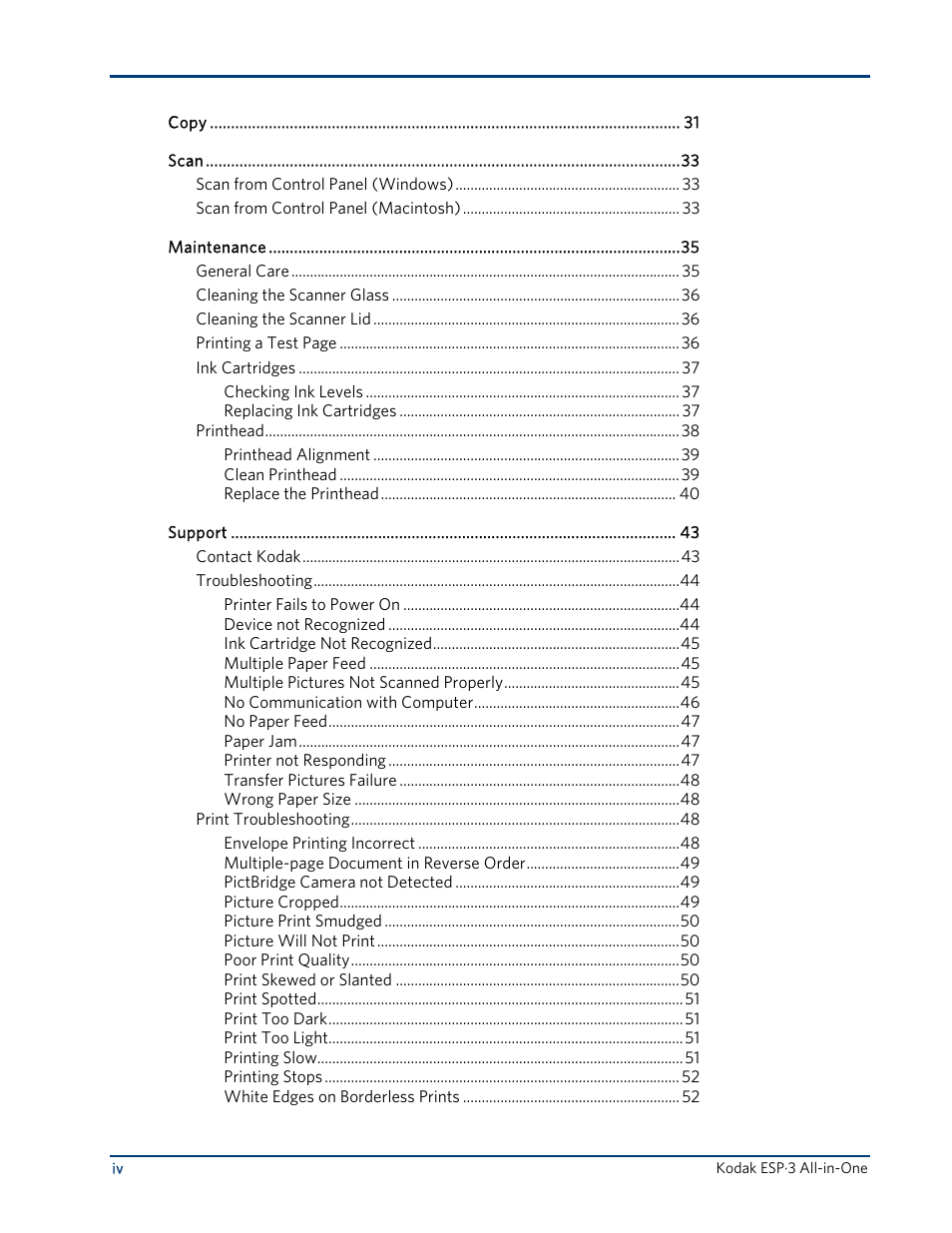 Kodak ESP 3 User Manual | Page 4 / 73