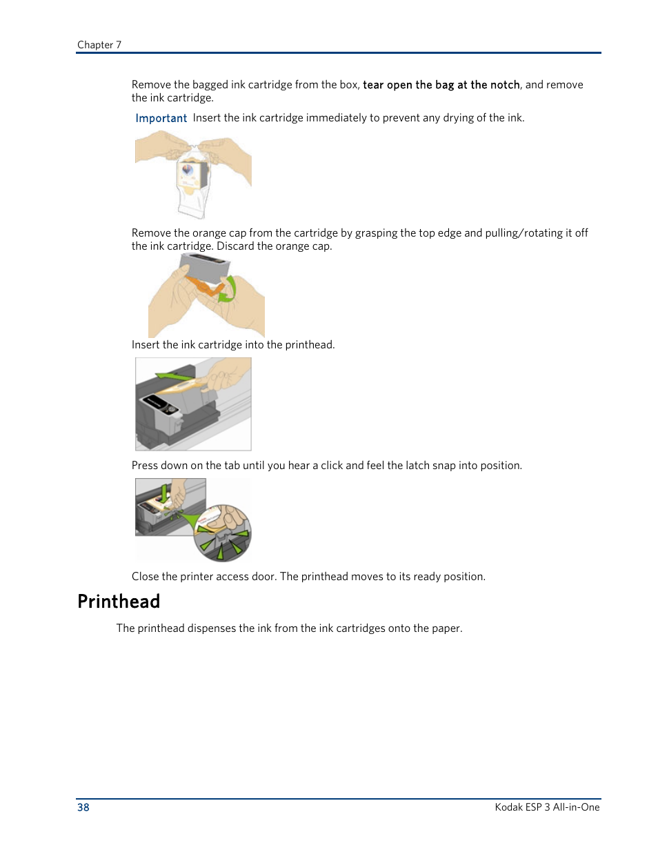 Printhead | Kodak ESP 3 User Manual | Page 44 / 73