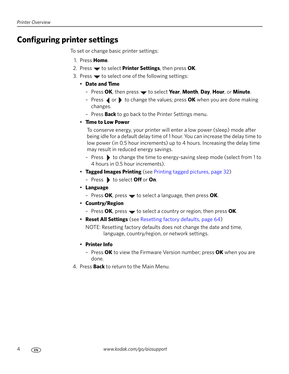 Configuring printer settings | Kodak ESP C310 User Manual | Page 10 / 94