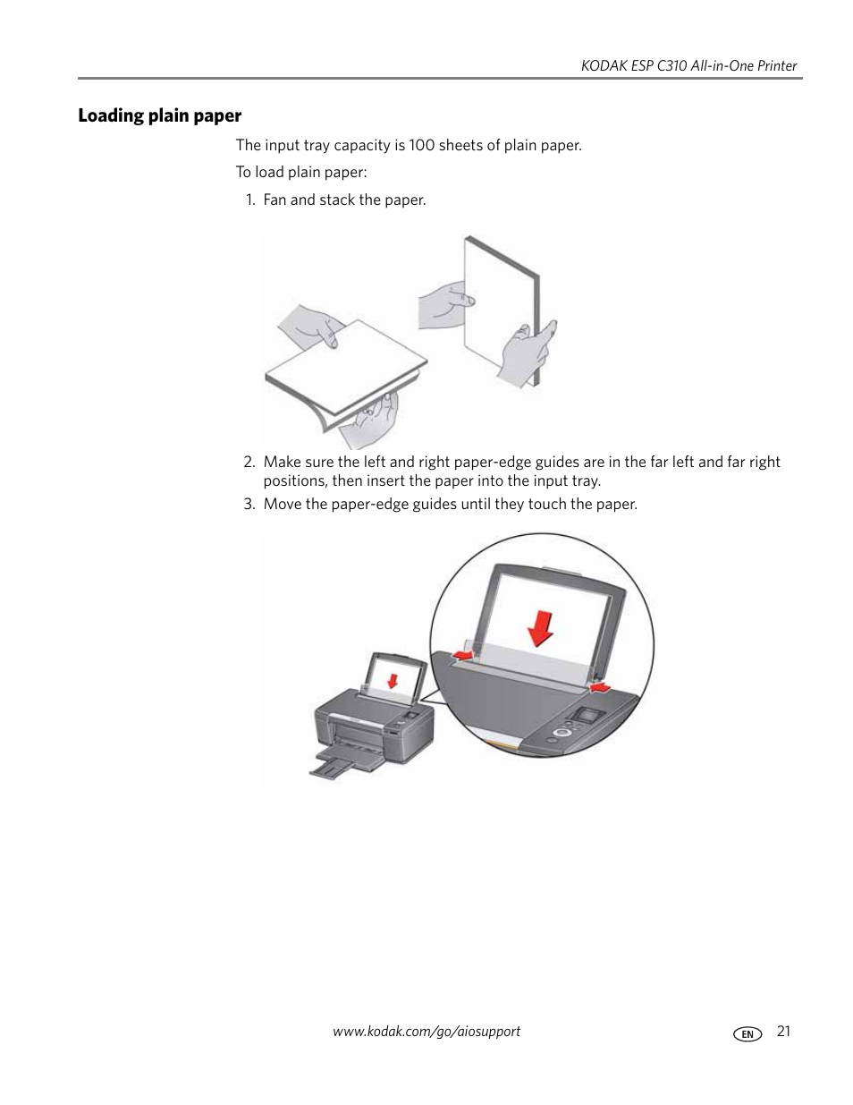 Loading plain paper | Kodak ESP C310 User Manual | Page 27 / 94