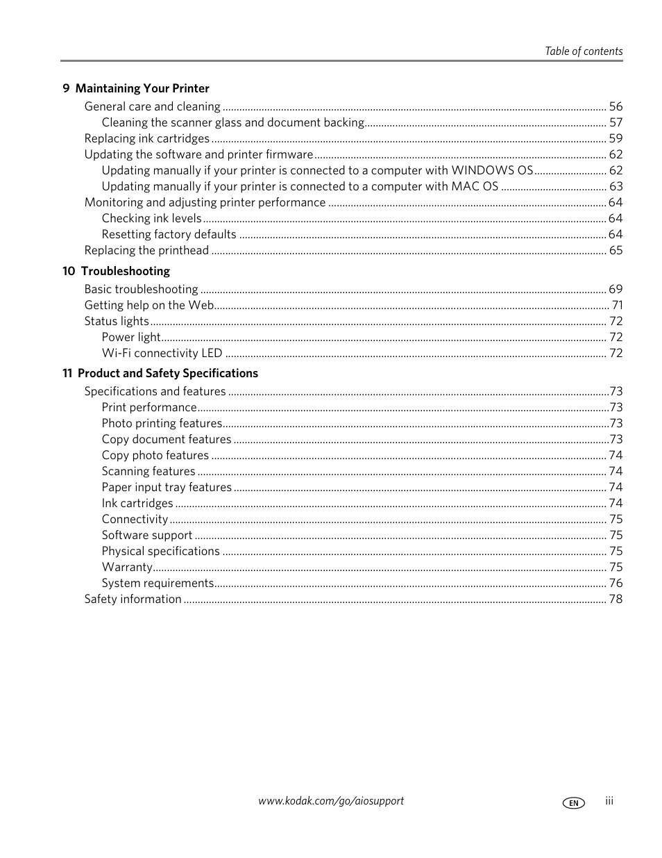 Kodak ESP C310 User Manual | Page 5 / 94