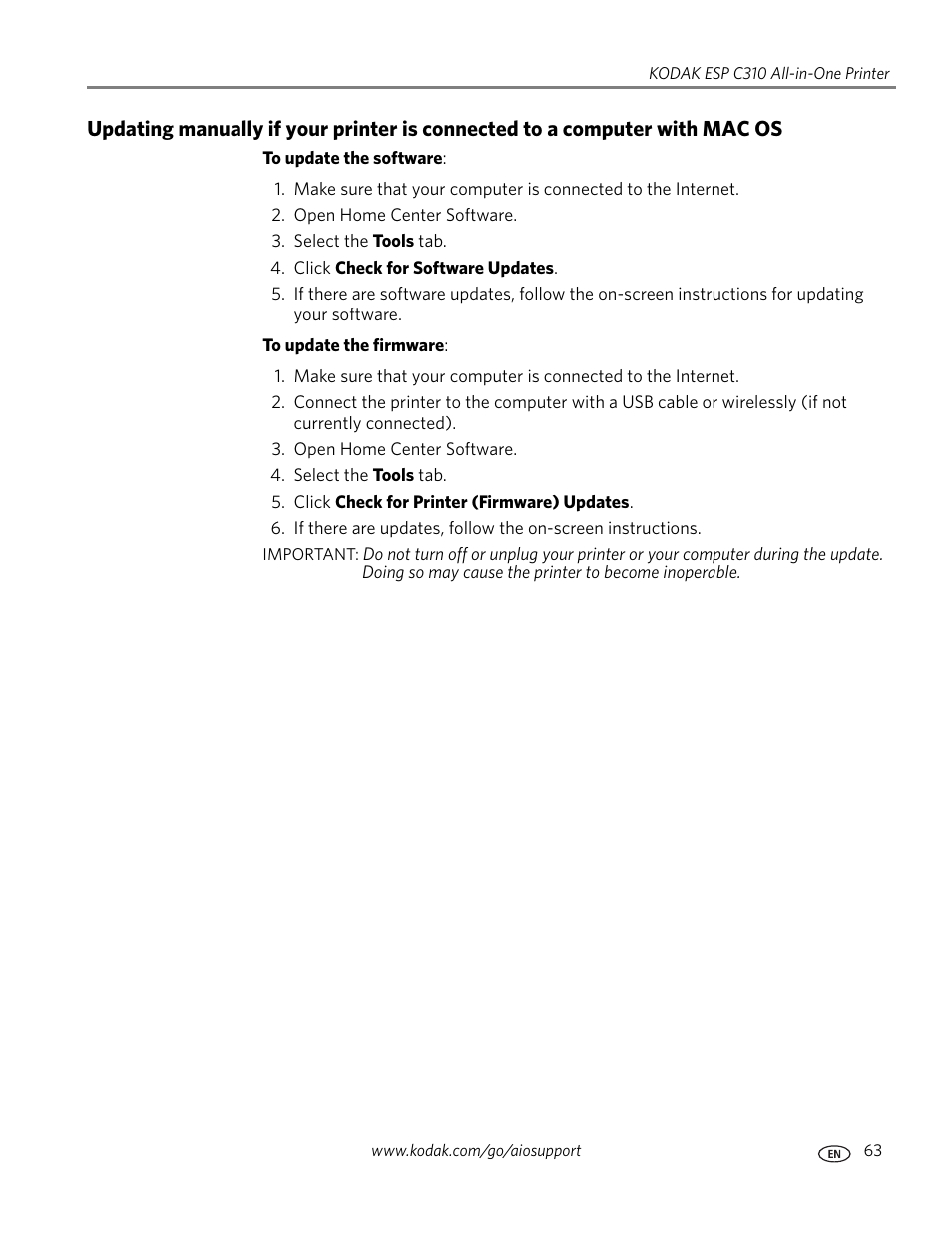 Kodak ESP C310 User Manual | Page 69 / 94