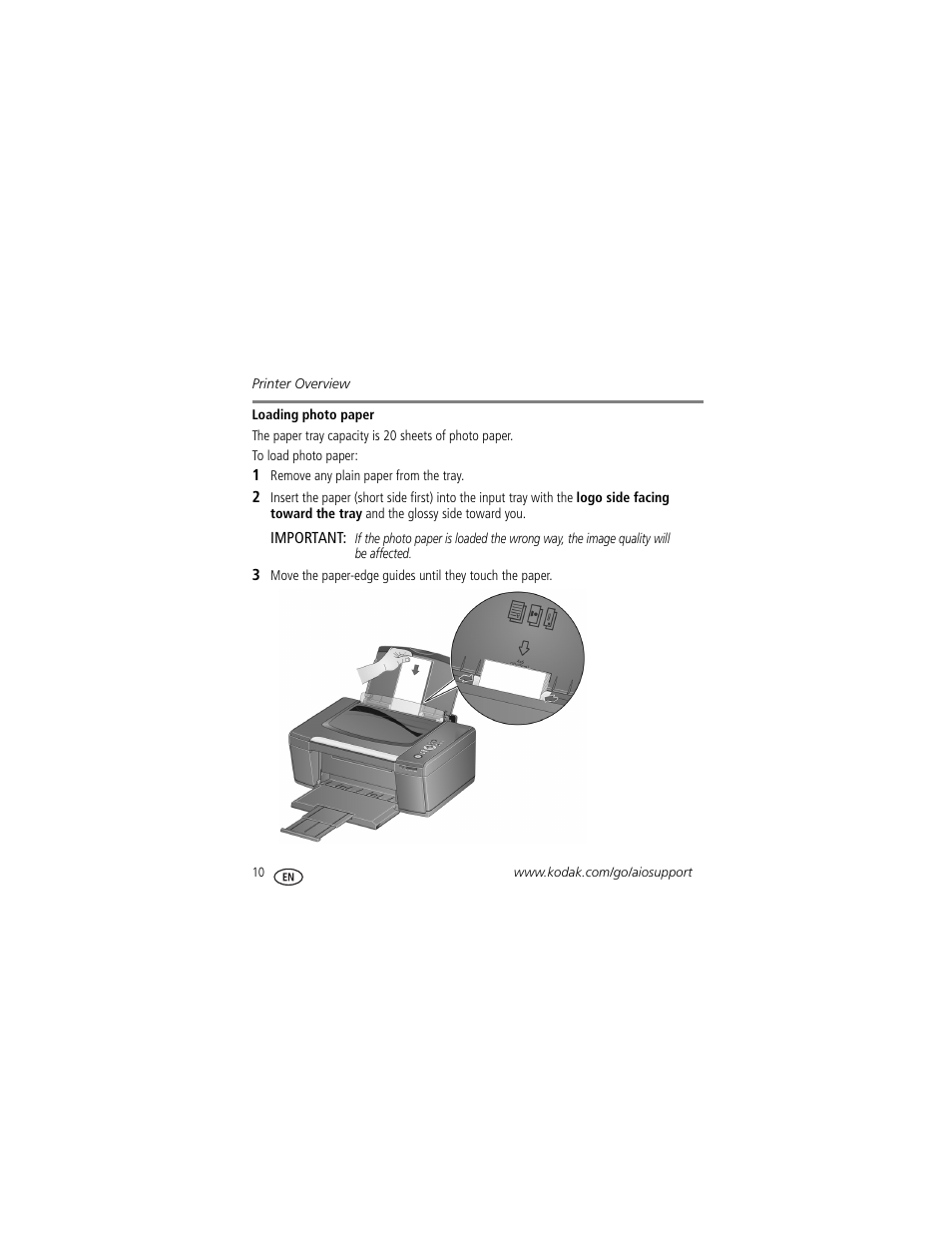 Loading photo paper | Kodak HERO 3.1 User Manual | Page 16 / 34