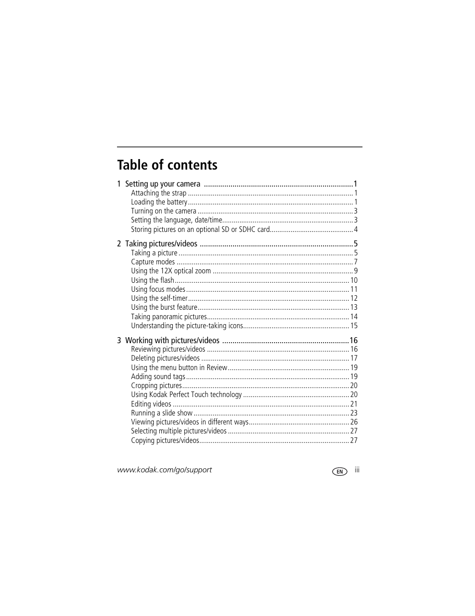 Kodak Z1012 IS User Manual | Page 5 / 74