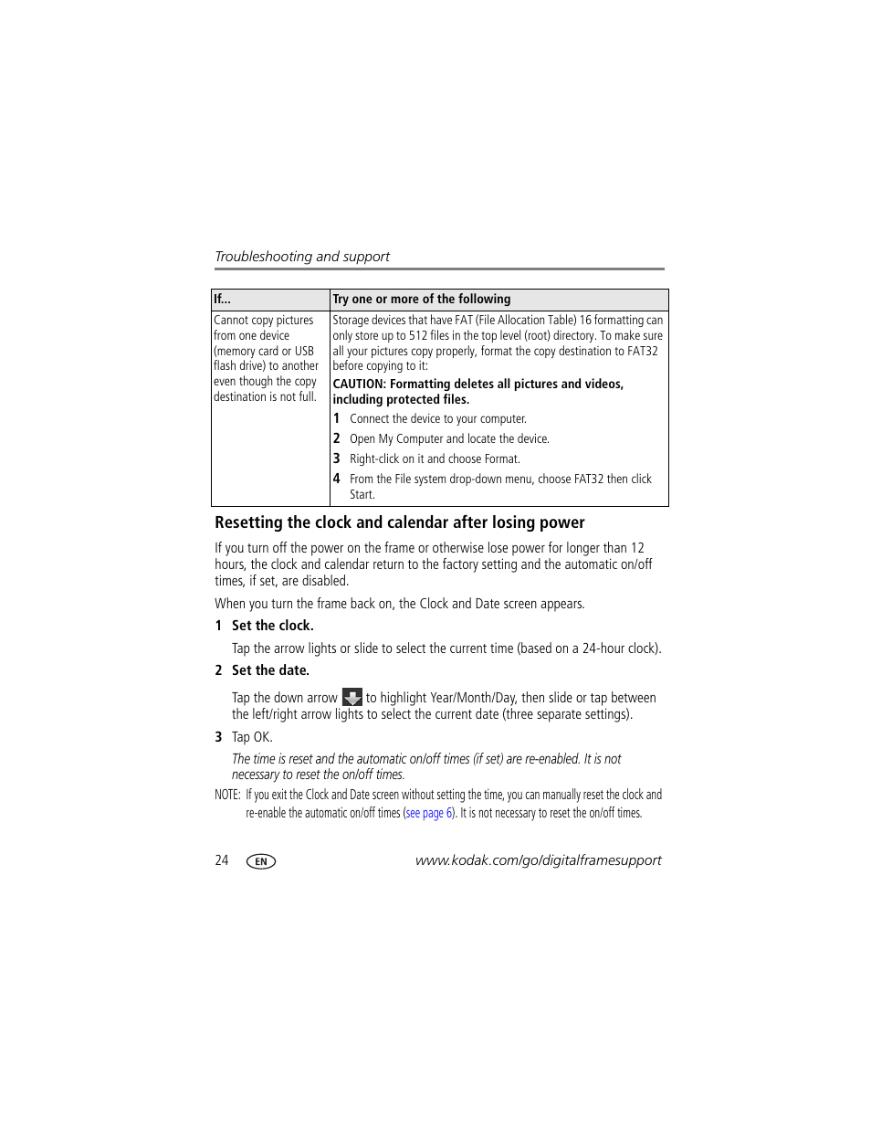 Resetting the clock and | Kodak S730 User Manual | Page 26 / 31