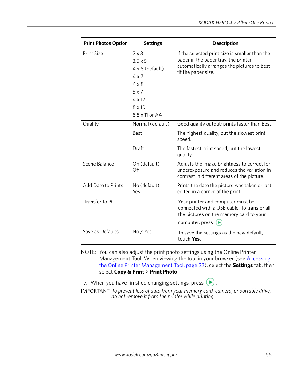 Kodak HERO 4.2 User Manual | Page 62 / 139