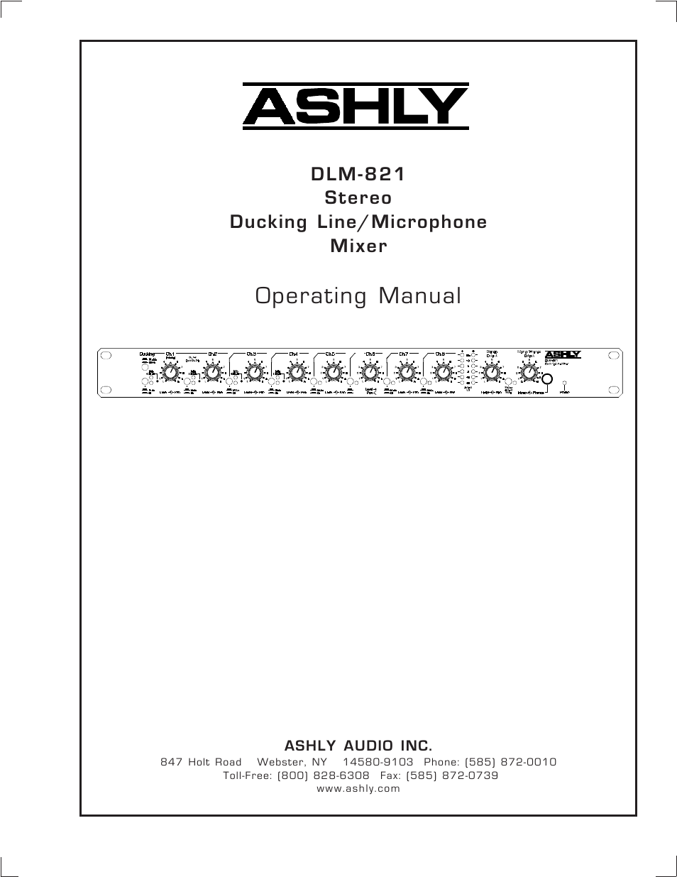 Ashly DLM-821 User Manual | 16 pages