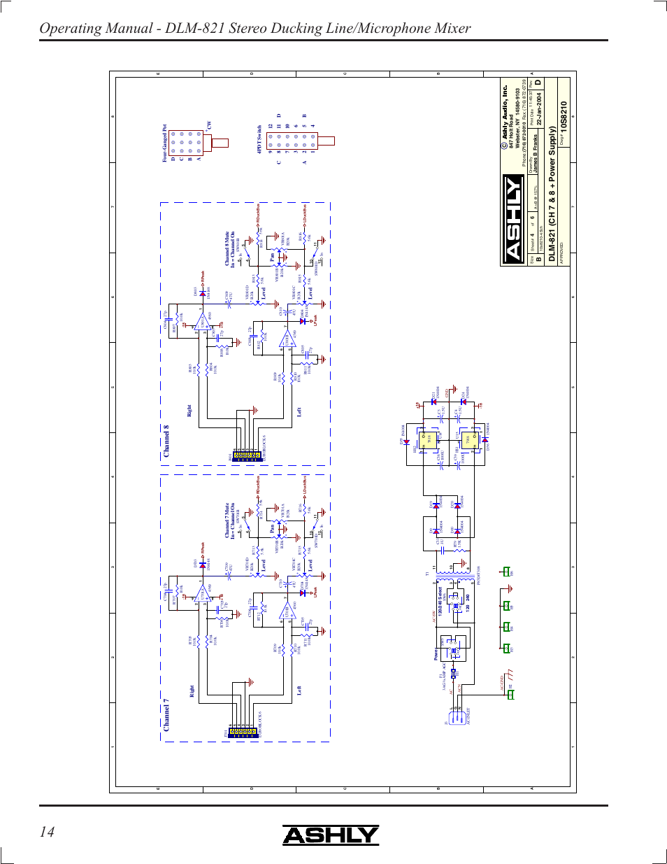 Channel 7, Channel 8 | Ashly DLM-821 User Manual | Page 14 / 16