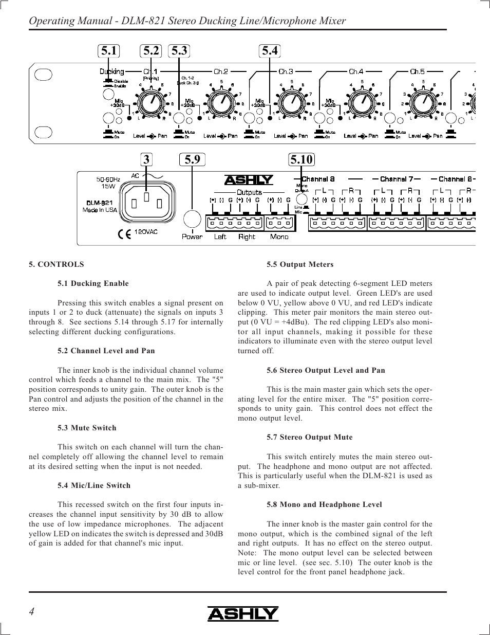 Ashly DLM-821 User Manual | Page 4 / 16