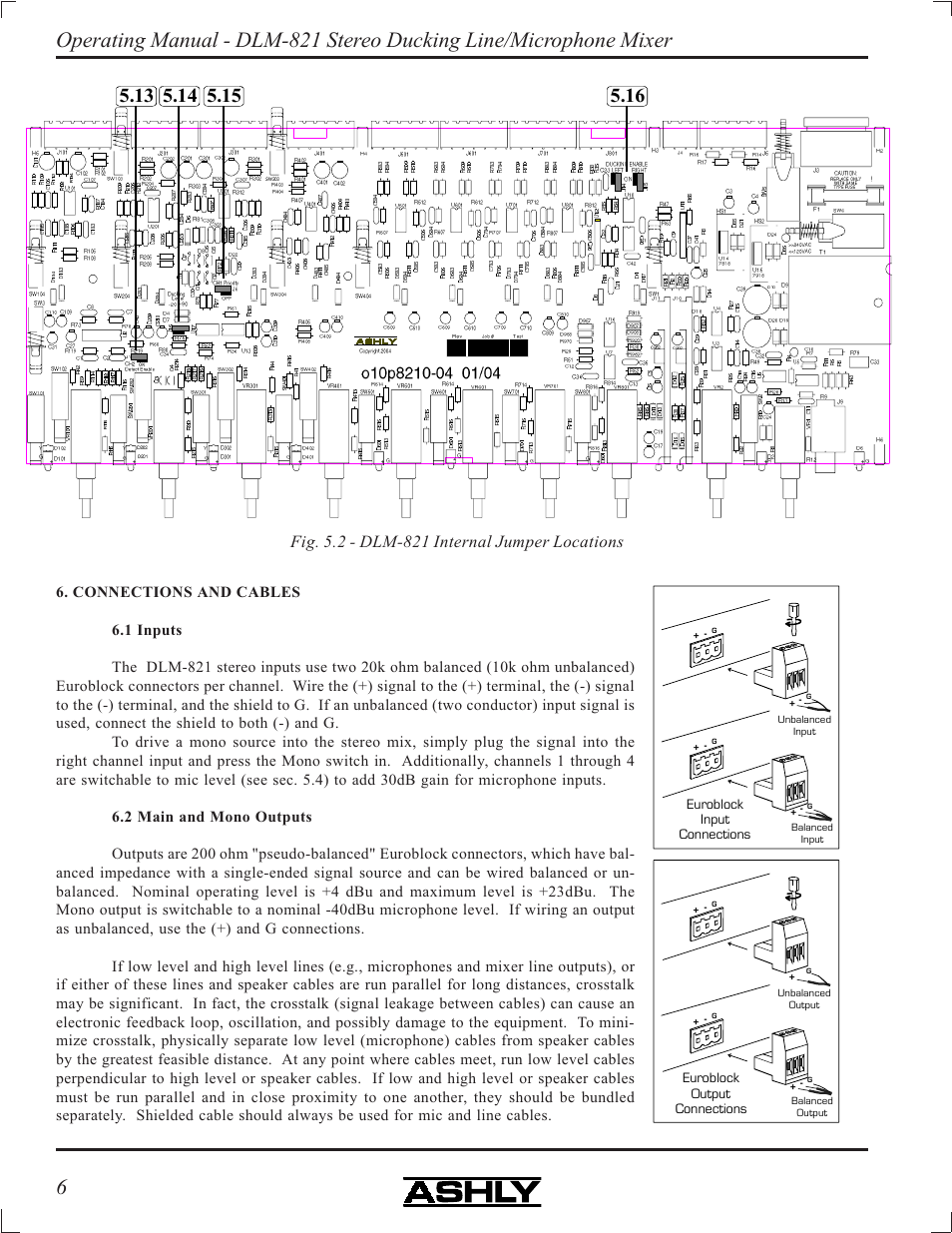 Ashly DLM-821 User Manual | Page 6 / 16