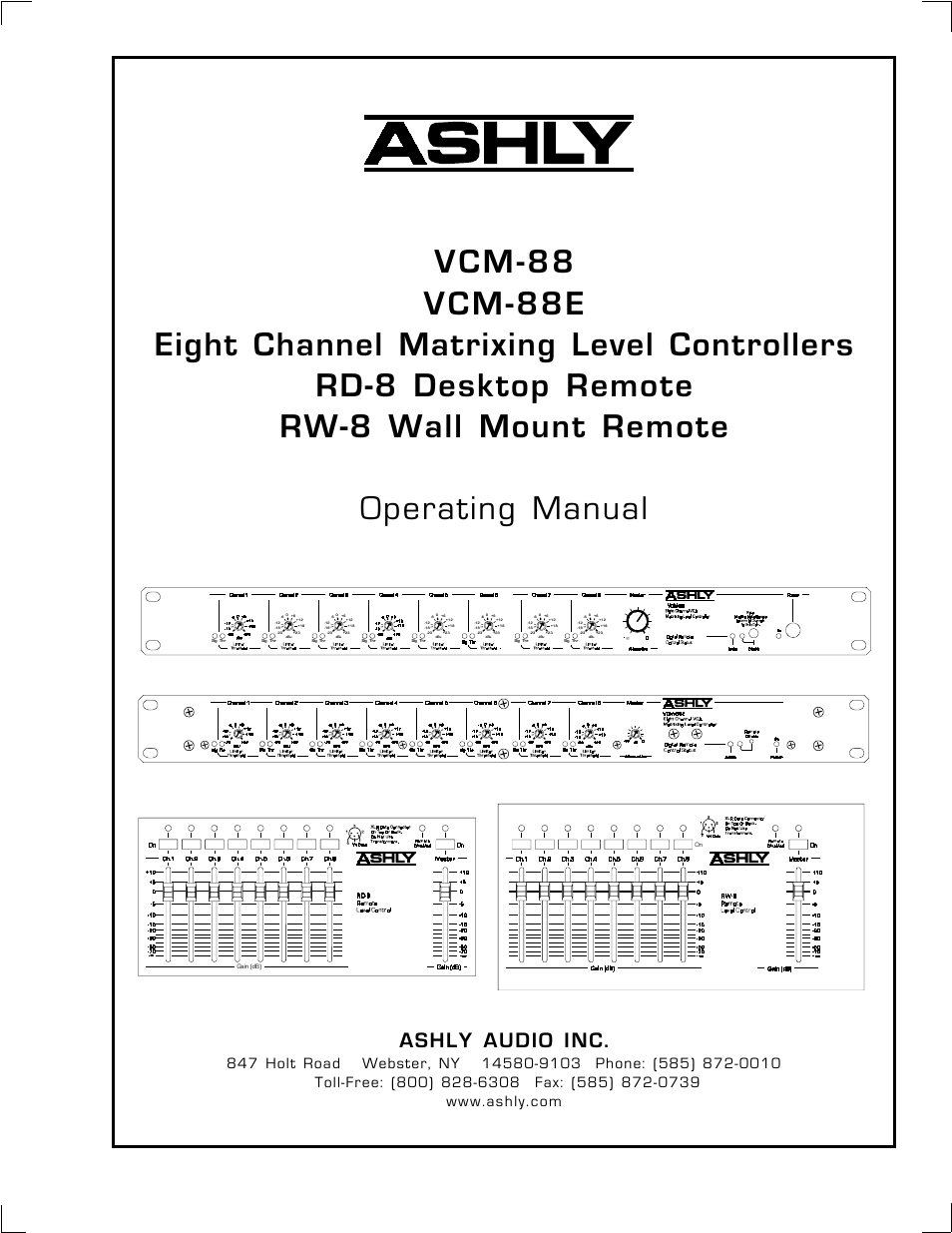 Ashly VCM-88 User Manual | 20 pages