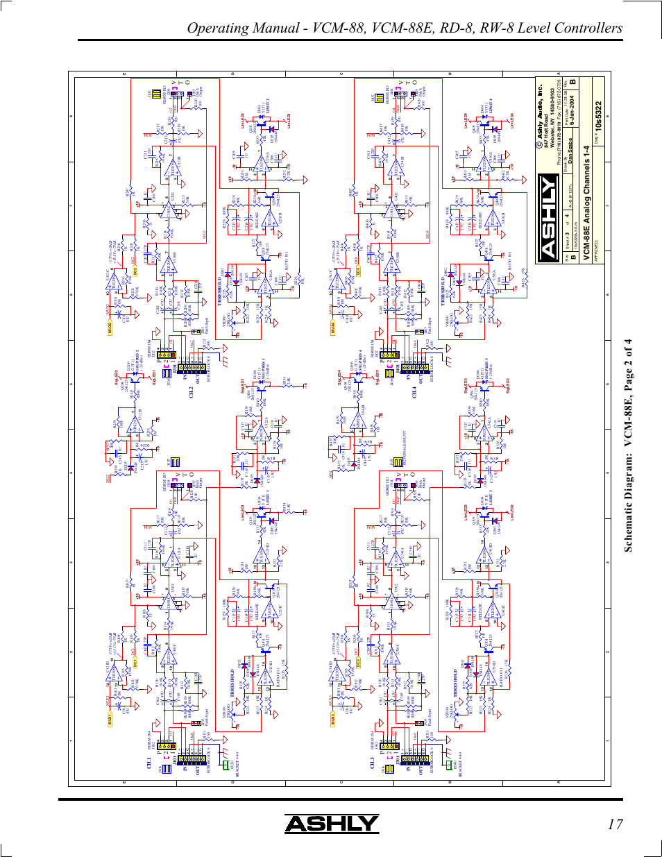Schematic diagram: vcm-88e, page 2 of 4 | Ashly VCM-88 User Manual | Page 17 / 20