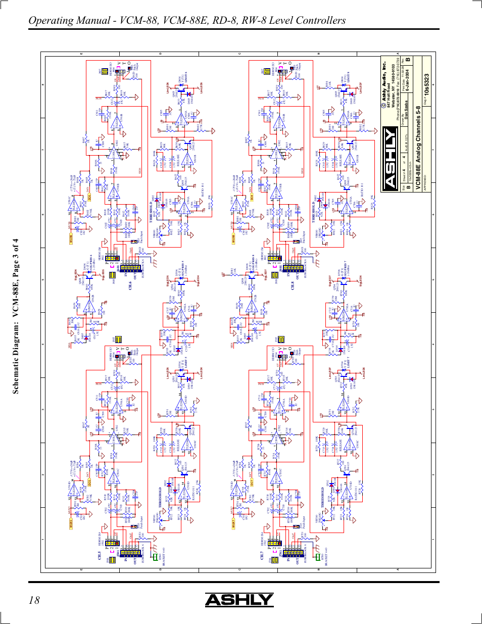 Schematic diagram: vcm-88e, page 3 of 4 | Ashly VCM-88 User Manual | Page 18 / 20