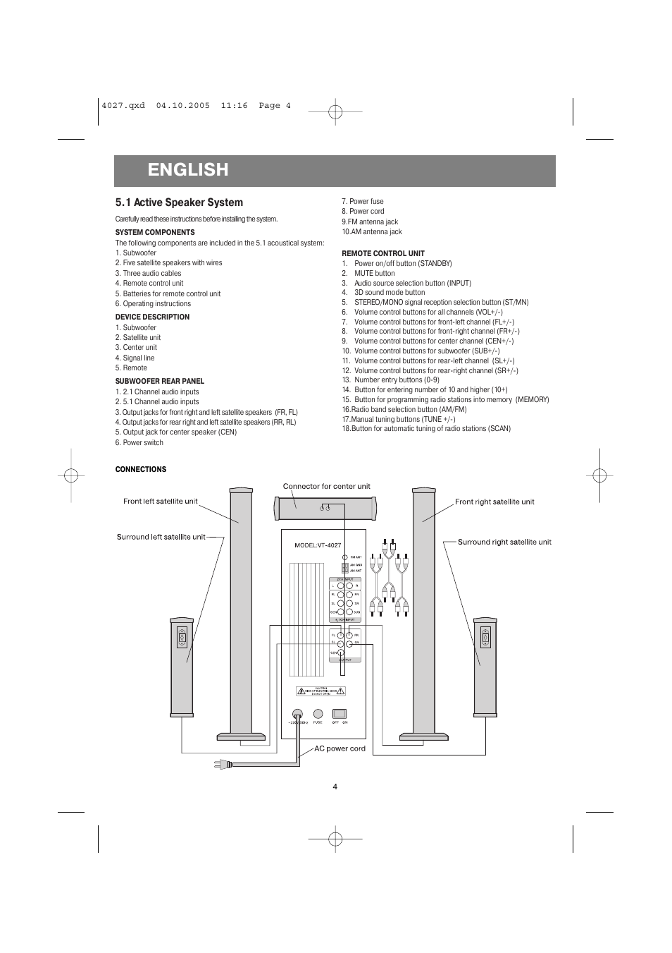 English | Vitek VT-4037 BN User Manual | Page 4 / 20