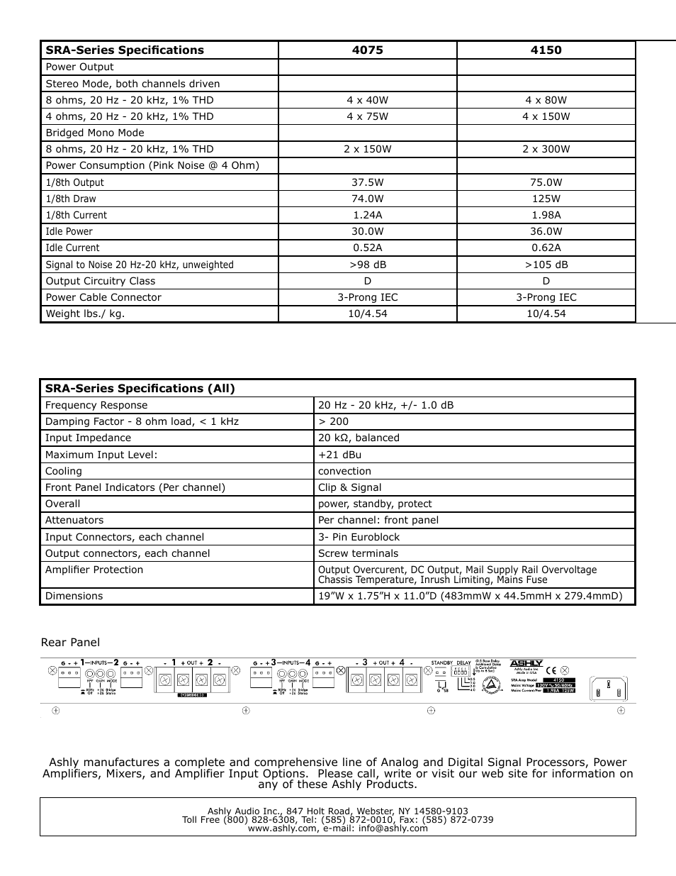 Ashly SRA-4150 User Manual | Page 2 / 2