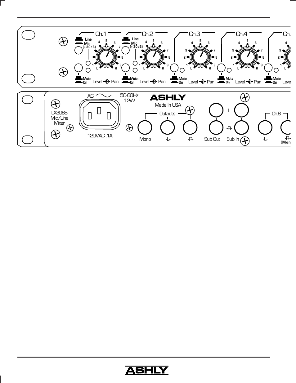 Ch.2 ch.3, Ch.4 ch, Ch.1 | Ashly LX-308B User Manual | Page 4 / 16